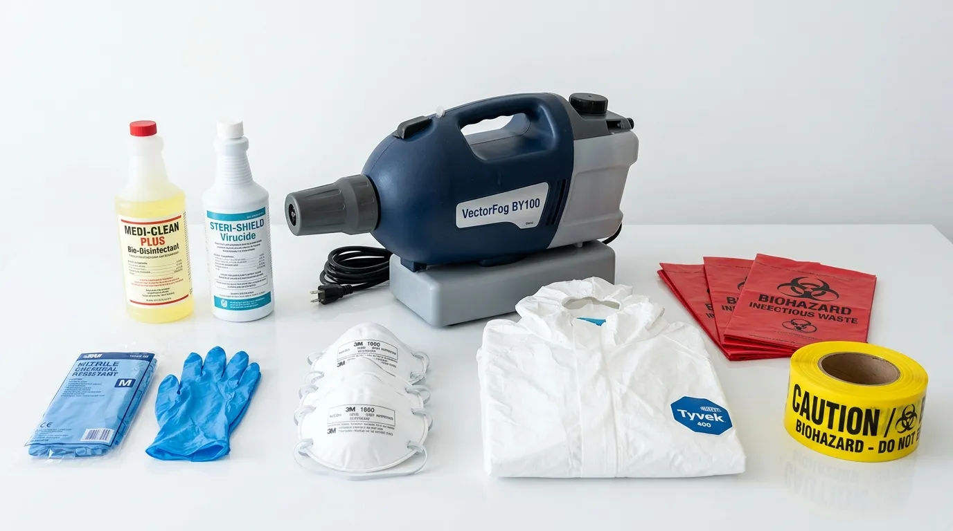 Professional biohazard remediation crew working in Morton Grove